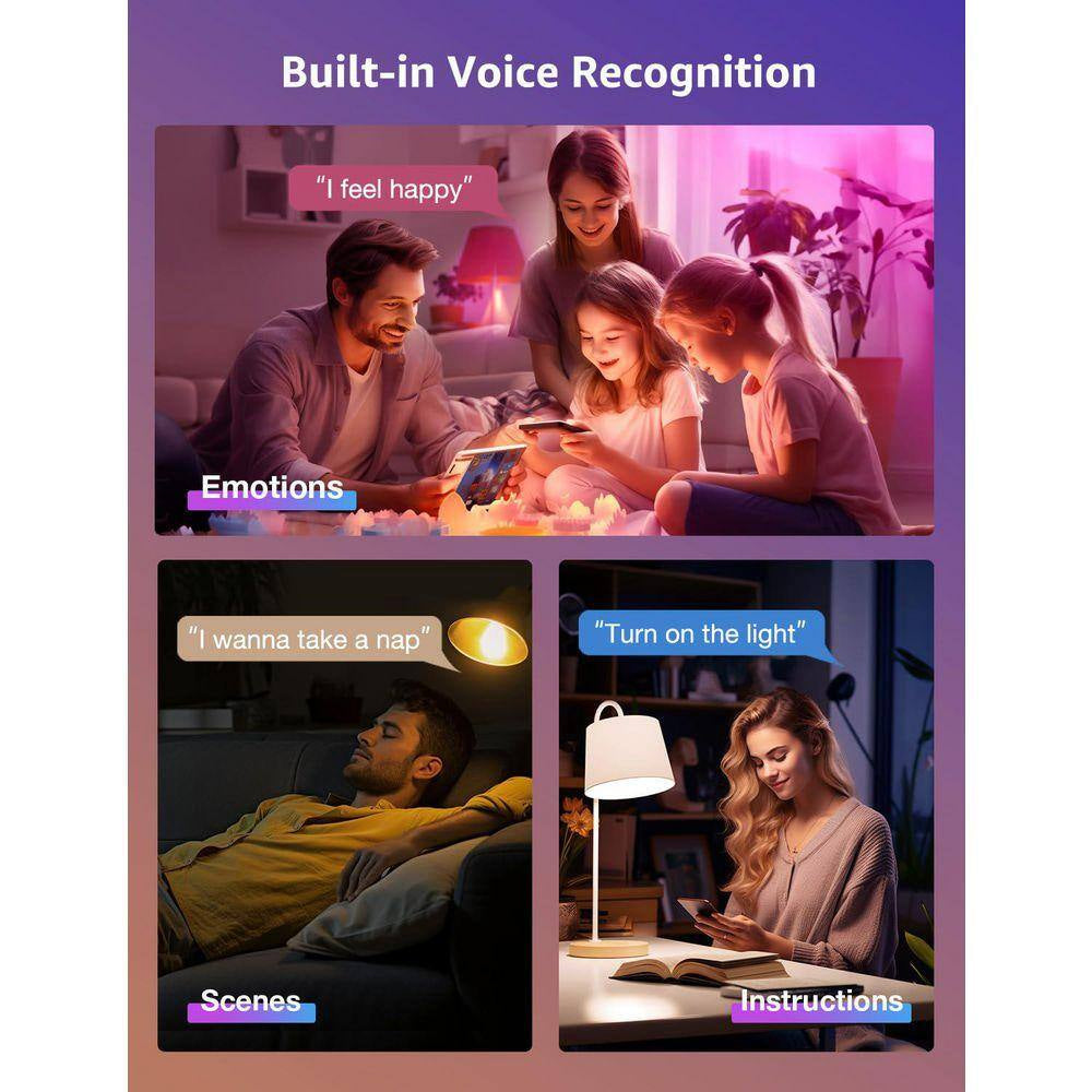 60-Watt Equivalent AI Smart BR30 Color Changing Flood LED Light Bulb with Voice Control Powered by  (4-Bulb)