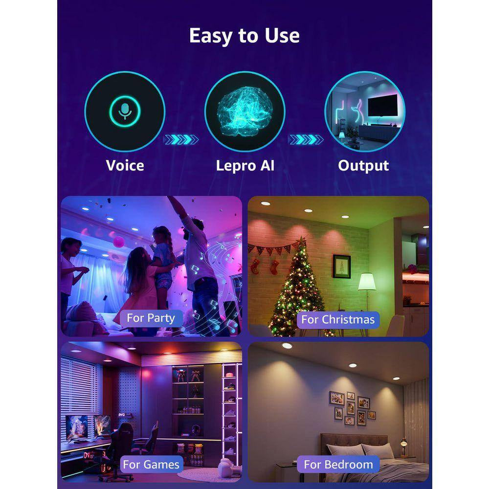 60-Watt Equivalent AI Smart BR30 Color Changing Flood LED Light Bulb with Voice Control Powered by  (4-Bulb)