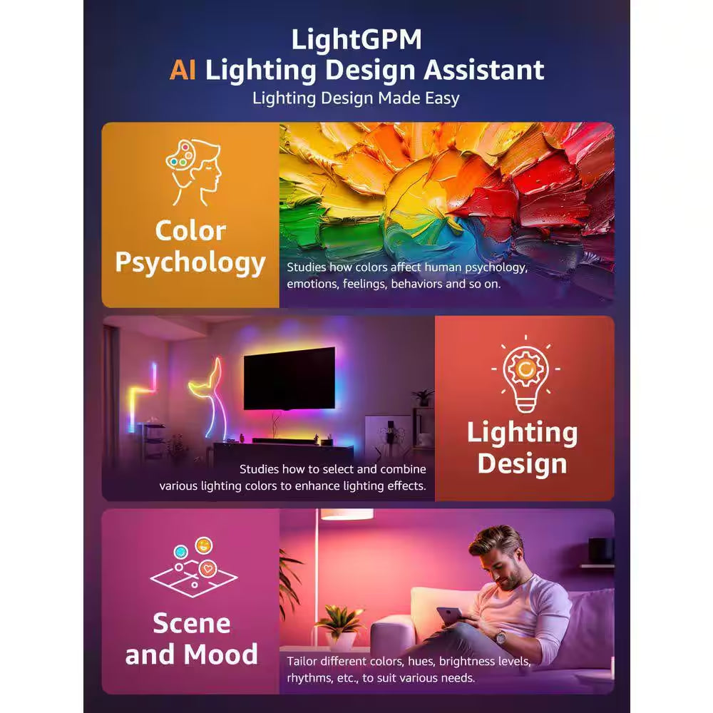 60-Watt Equivalent AI Smart BR30 Color Changing Flood LED Light Bulb with Voice Control Powered by  (4-Bulb)