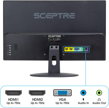 24-Inch FHD LED Gaming Monitor 2X HDMI VGA 75Hz Build-In Speakers, Machine Black